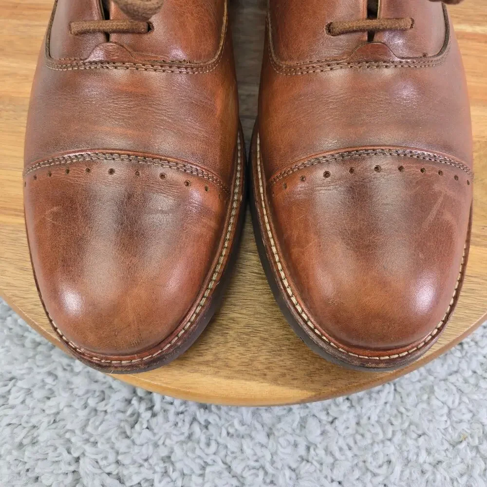 Samuel Hubbard Mens 9 Market Cap Toe Whiskey Brown Lifestyle Daily Oxford Shoe